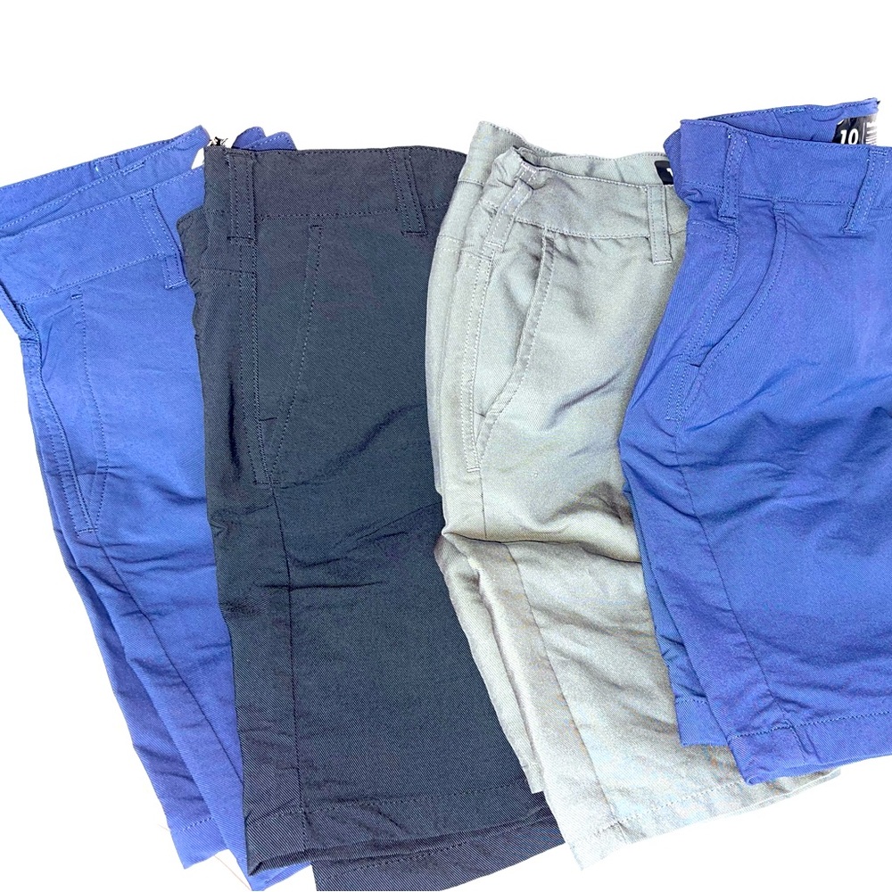 Hurley Hybrid shorts - Boys Size 10 - (4 pairs)
 - 2 blue, 1 black and 1 gray